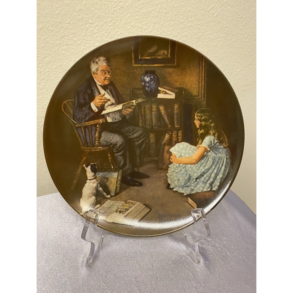 1984 Knowles THE STORYTELLER Norman ROCKWELL HERITAGE Collector Plate # 7553R